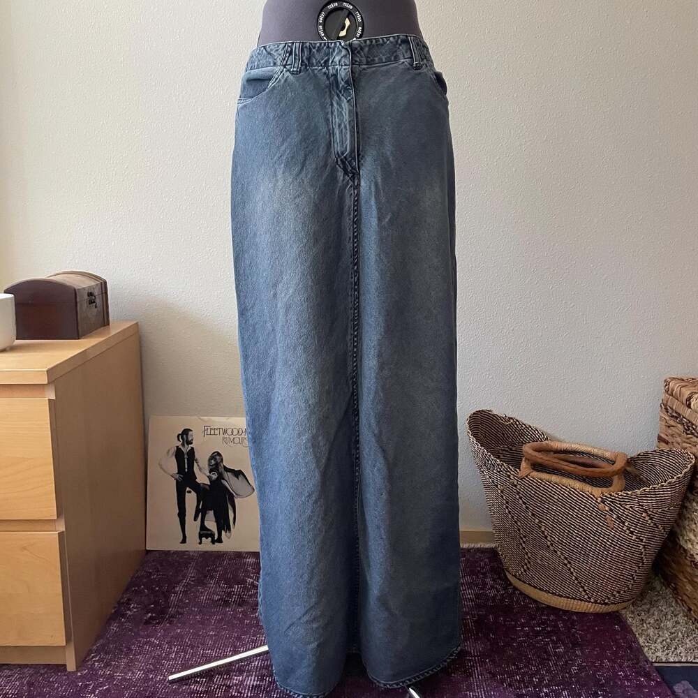 y2k 2000s vintage denim maxi skirt it girl fairy grunge whimsy